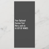 Benutzerdefinierte Weinkarte Menükarte (Rückseite)