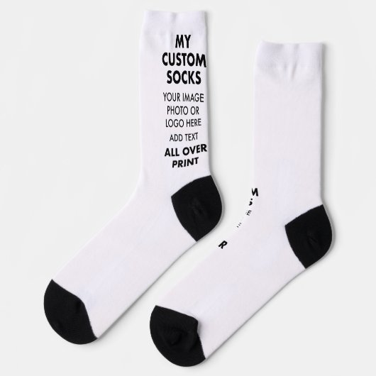 Benutzerdefinierte WEISS-Socken für Männer Socken (Linkes Detail)