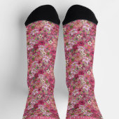 Benutzerdefinierte weiße Blume rosa Blumenmuster Socken (Oben)