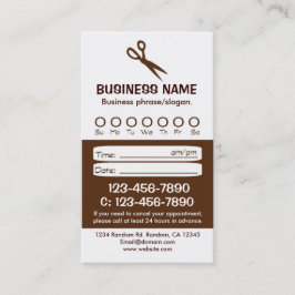 Benutzerdefinierte, weiße Haarterminkarten Terminkarte