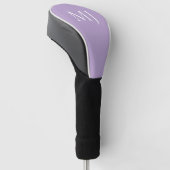 Benutzerdefinierte weiße Monogramm-Lavendel-Golfko Golf Headcover (angewinkelt)
