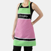 Benutzerdefinierte weiße Punkte auf Neonrosa, grün Schürze (InSitu)
