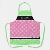 Benutzerdefinierte weiße Punkte auf Neonrosa, grün Schürze (Vorderseite)
