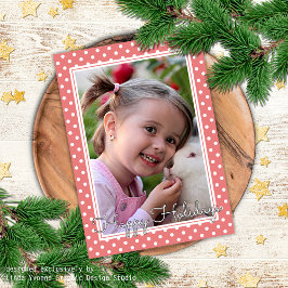 Benutzerdefinierte weiße Punkte Muster Rose Rosa U Karte