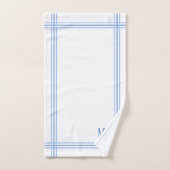 Benutzerdefinierte, weiße und blau gestreifte Init Badhandtuch Set (Handtuch)