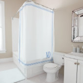 Benutzerdefinierte, weiße und blau gestreifte Init Duschvorhang (Beispiel)