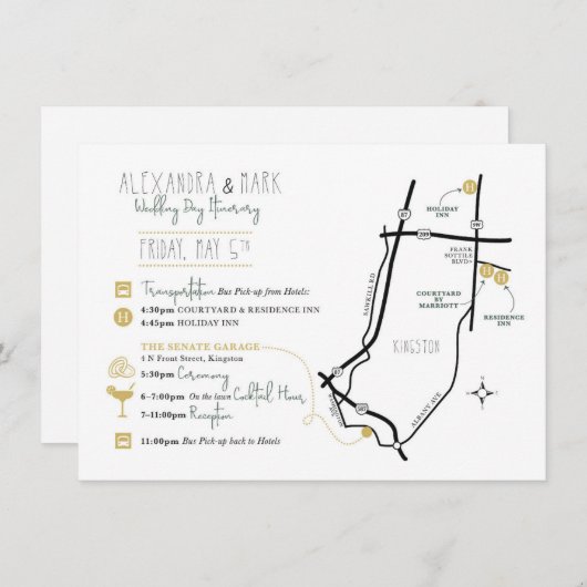 Benutzerdefinierte Welcome Map Karte für ALEX & MA (Vorne/Hinten)