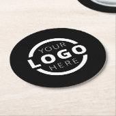 Benutzerdefinierte Werbefirmen-Logo-Marke schwarz Runder Pappuntersetzer (Angewinkelt)