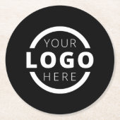 Benutzerdefinierte Werbefirmen-Logo-Marke schwarz Runder Pappuntersetzer (Vorderseite)