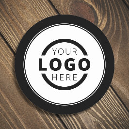 Benutzerdefinierte Werbefirmen-Logo-Marke schwarz Runder Pappuntersetzer