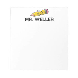 Benutzerdefinierte Whimsical Fun Lächeln Bleistift Notizblock