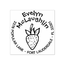 Benutzerdefinierte Whimsical Strawberry Rücksendea Gummistempel