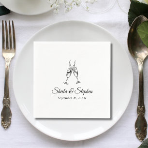 Benutzerdefinierte Whimsische Weingläser Cocktail Serviette