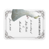 Benutzerdefinierte White Peacock Wedding speichert Magnet (Horizontal)