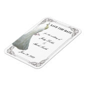 Benutzerdefinierte White Peacock Wedding speichert Magnet (Linke Seite)