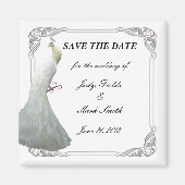 Benutzerdefinierte White Peacock Wedding speichert Magnet (Vorne)