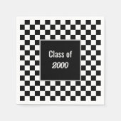 Benutzerdefinierte Wiedersehen mit schwarzer Check Serviette (Vorderseite)