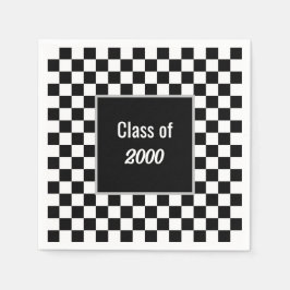 Benutzerdefinierte Wiedersehen mit schwarzer Check Serviette