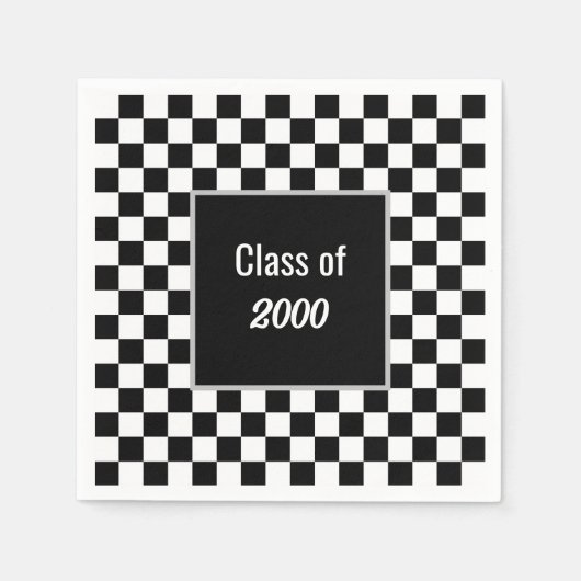 Benutzerdefinierte Wiedersehen mit schwarzer Check Serviette (Vorderseite)