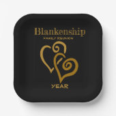 Benutzerdefinierte Wiedersehen-Schwarz-Gold-gebund Pappteller (Vorderseite)