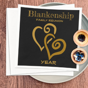 Benutzerdefinierte Wiedersehen-Schwarz-Gold-gebund Serviette