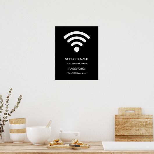 Benutzerdefinierte Wifi-Netzwerk-Marke und Passwor Poster (Küche)