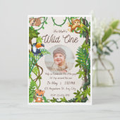 Benutzerdefinierte Wild-One-Foto-Einladung Ankündigung (Stehend Vorderseite)