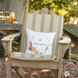 Benutzerdefinierte Wildblume mit Familienname Kissen