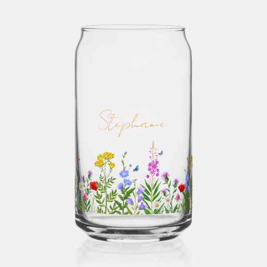 Benutzerdefinierte Wildblumen Edelstahl Kaffeether Dosenglas (Vorderseite)