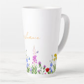 Benutzerdefinierte Wildblumen Edelstahl Kaffeether Milchtasse (Rechte Ecke)