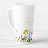 Benutzerdefinierte Wildblumen Edelstahl Kaffeether Milchtasse (Linke Ecke)