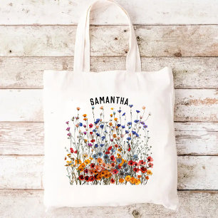 Benutzerdefinierte Wildblumen-Tasche, Geburtstagsg Tragetasche