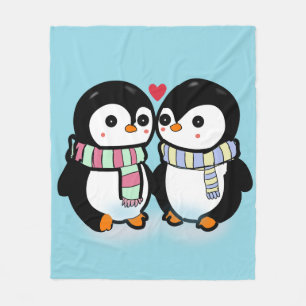 Benutzerdefinierte Winter Pinguin Liebe Fleecedecke