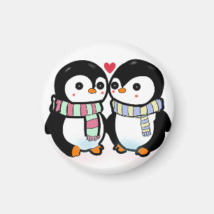 Benutzerdefinierte Winter-Pinguin-Liebe Magnet