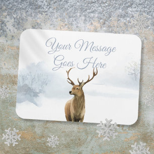 Benutzerdefinierte Winterwald-Hirsch-Weihnachtsfei Magnet