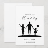 Benutzerdefinierte „Wir lieben dich, Daddy“ Silhou Save The Date (Vorne/Hinten)