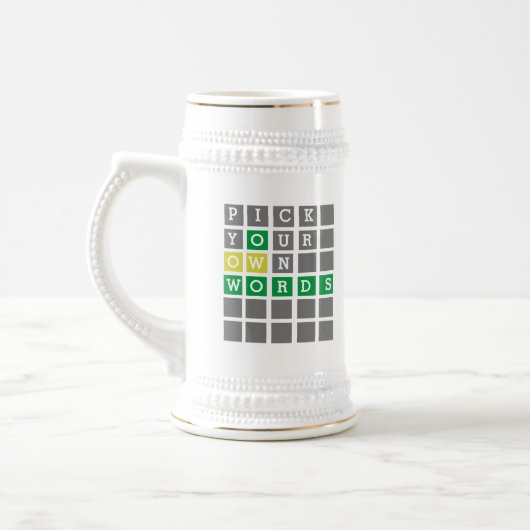 Benutzerdefinierte Words-Tasse Bierglas (Links)