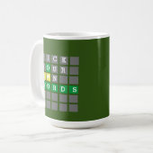 Benutzerdefinierte Words-Tasse Kaffeetasse (Vorderseite Links)