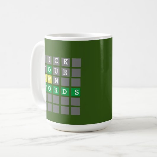 Benutzerdefinierte Words-Tasse Kaffeetasse (Vorderseite Links)