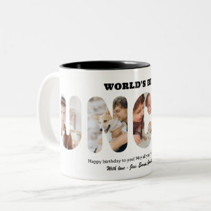 Benutzerdefinierte Wort-Foto-Collage Weltbester On Zweifarbige Tasse