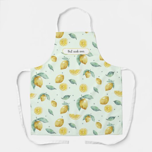 Benutzerdefinierte Wörter Aquarelllemonen Schürze (Vorderseite)
