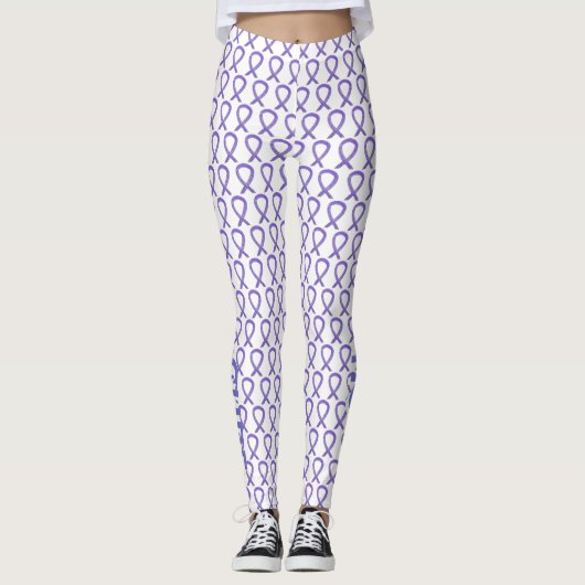 Benutzerdefinierte Wörter der Lavender Awareness R Leggings (Vorderseite)