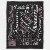 Benutzerdefinierte Wörter Personalisierte positive Fleecedecke (Vorderseite)