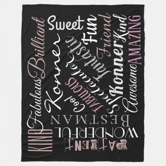 Benutzerdefinierte Wörter Personalisierte positive Fleecedecke (Vorderseite)