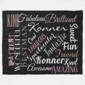Benutzerdefinierte Wörter Personalisierte positive Fleecedecke (Vorderseite (Horizontal))