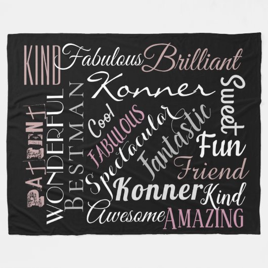 Benutzerdefinierte Wörter Personalisierte positive Fleecedecke (Vorderseite (Horizontal))