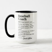 Benutzerdefinierte Würdigung für Baseballtrainer-D Tasse (Links)