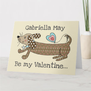 Benutzerdefinierte Wurst Hunde Dackel Valentinstag Karte