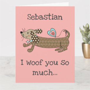 Benutzerdefinierte Wursthund-Dachshund Valentinsta Karte