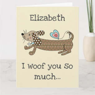 Benutzerdefinierte Wursthund-Dachshund-Valentinsta Karte